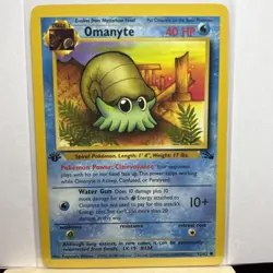 Pokemon TCG Omanyte First Edition 1999 Wizards Of The Coast Fossil Card #52/62 - Image 2
