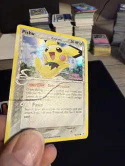 Pokemon Pichu 76/110 ex Holon Phantoms Holo Stamped Card 2006 delta species DMG - Image 2