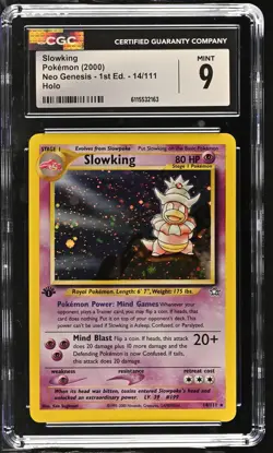 CGC 9 MINT Slowking Neo Genesis 1st Edition 14/111 Holo Pokemon Card - Image 1