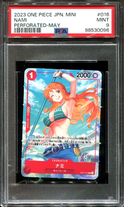 NAMI OP01-013 PSA 9 MINI ALT ART PERFORATED PROMO 2023 JAPANESE ONE PIECE CARD - Image 1
