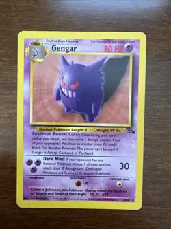 Pokemon Gengar TCG Fossil Card 20/62 Regular Rare (LP) - Image 1