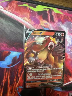 Pokemon Entei v Holo Ultra Rare TCG Card Brilliant Stars 022/172 NM Condition - Image 2