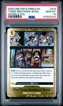 The Three Brothers’ Bond Sparkle Foil ST13-010 Best Vol. 2 One Piece PSA 10 - Image 1