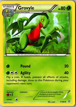Grovyle 7/160 Uncommon XY - Primal Clash LP Pokemon Card - Image 1