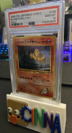 1999 Pokemon JPN Gym 2 #146 Blaine's Moltres-Holo Card PSA 10 (with guard) - Image 3