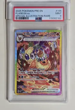 FLAREON EX 146/131 PSA 10 PRISMATIC EVOLUTIONS SIR POKEMON CARD ENGLISH - Image 1