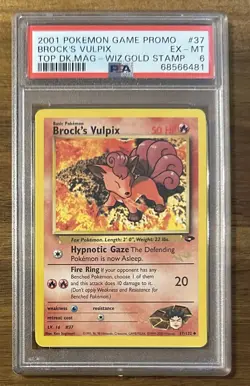 2001 Pokemon Gym Heroes WOTC Gold Stamp Brock's Vulpix PSA 6 PSA # 68566481 - Image 1