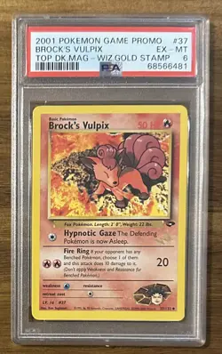 2001 Pokemon Gym Heroes WOTC Gold Stamp Brock's Vulpix PSA 6 PSA # 68566481 - Image 2