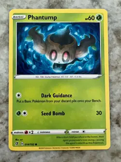Pokemon TCG Phantump Card 14/192 Sword & Shield Rebel Clash Common NM - Image 1