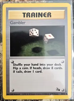 1999 Pokemon Fossil Set Trainer Gamber 60 NM or Better - Image 1