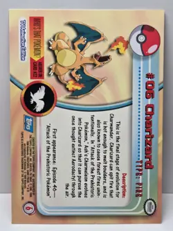 (1) Topps Pokemon #06 Charizard Non-Holo Series 1 BLUE Logo - NM - US Seller - Image 2