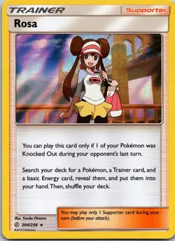 Rosa 204/236 SM - Cosmic Eclipse Holo LP / NM Pokemon TCG - Image 1