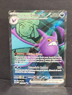 Team Rocket's Crobat Ex Pokemon SV Destined Rivals 217/182 Holo Full Art Rare - Image 2