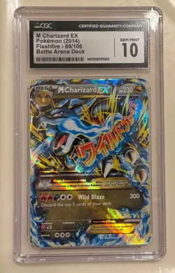 2014 POKEMON FLASHFIRE BATTLE ARENA DECK #69 M CHARIZARD EX CGC 10 - Image 1