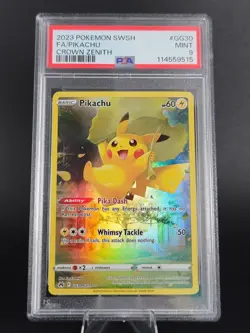 Pokemon - Pikachu - Crown Zenith GG - GG30/GG70 - Holo Rare- PSA 9 Mint - Image 1