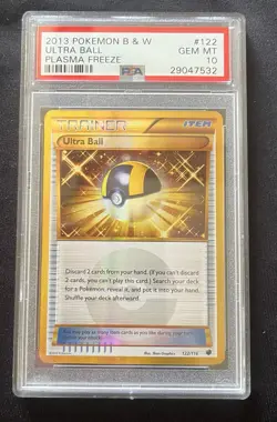 2013 Pokemon Black & White Plasma Freeze Ultra Ball 122 PSA 10 Gem Mint - Image 1