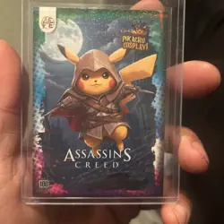 Assassins Creed (Pikachu) #100 - Galaxy Holo - Electric Pikachu Cosplay Pokemon - Image 2