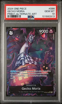 One Piece Gecko Moria PRB01 Alternate Art OP06 086 PSA 10 GEM MINT - Image 1