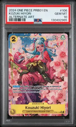 One Piece PRB01 Premium Booster The Best Kouzuki Hiyori Alt Art OP06 106 PSA 10 - Image 1