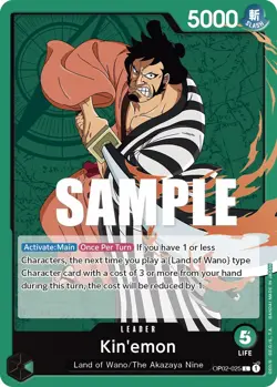OP02-025 Kin'emon Leader 🟢 One Piece TCG Card - Image 1