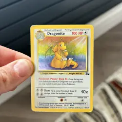 Pokemon TCG Dragonite Holo Card 4/62 Fossil Rare 1999 - Image 1