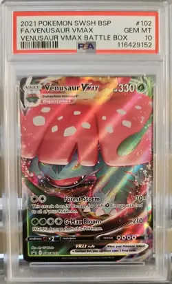 Pokemon 2021 TCG Venusaur VMAX Sword & Shield Promo Card SWSH102 FA PSA 10 🔥 - Image 1