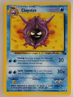 Pokemon TCG Cloyster 32/62 Fossil Unlimited (NM) 1999 Vintage WOTC - Image 1