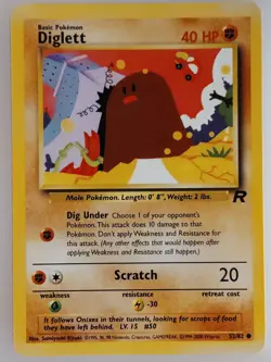 Pokemon TCG Diglett 52/82 Team Rocket (NM) Vintage 1999-2000 WOTC - Image 1