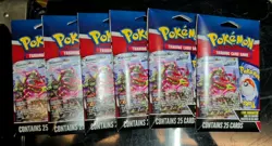 Pokemon TCG Pack with 1 Foil Card Guaranteed 25 Cards Per Pack Sealed Lot of 6 - Image 1