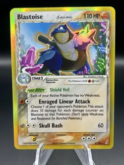 Pokemon TCG Blastoise Delta Species 2/100 Crystal Guardians Reverse Holo 2006 - Image 1