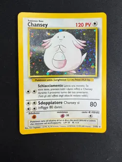 Pokemon Chansey 3/102 Set Base Rara Holo Unlimited Wizards ITA Carte Vintage - Image 1