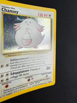 Pokemon Chansey 3/102 Set Base Rara Holo Unlimited Wizards ITA Carte Vintage - Image 5