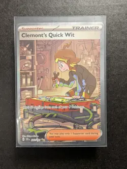 Pokemon Clemont's Quick Wit 243/191 Sv08: Surging Sparks Holo - NM - - Image 1
