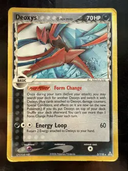 Pokemon Deoxys (Delta Species - Attack Forme) 3/110 Holon Phantoms Holo (HP/DMG) - Image 1