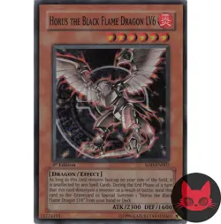 Yugioh Horus the Black Flame Dragon LV6 SOD-EN007 Super Rare 1st Edition MP - Image 1