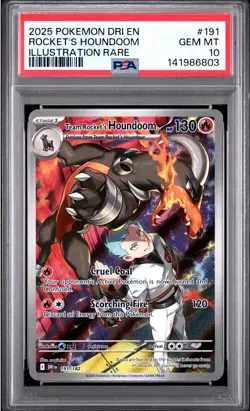 Pokemon TCG Team Rockets Houndoom Card #191/182 Destined Rivals PSA 10 - Image 1