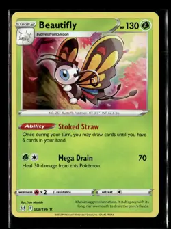 Pokemon Beautifly 008/196 Lost Origin Holo Rare 2 Card Lot - Image 1