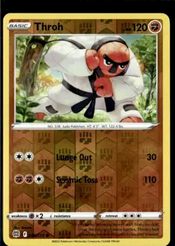 Pokemon Throh 080/172 Brilliant Stars Reverse Holo Common 3 Card Lot - Image 1