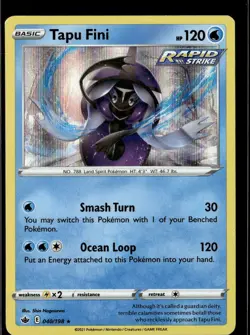 Pokemon Tapu Fini 040/198 Chilling Reign Holo Rare 2 Card Lot - Image 1