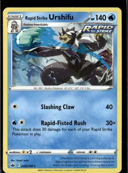 Pokemon Rapid Strike Urshifu 044/198 Chilling Reign Holo Rare 2 Card Lot - Image 1