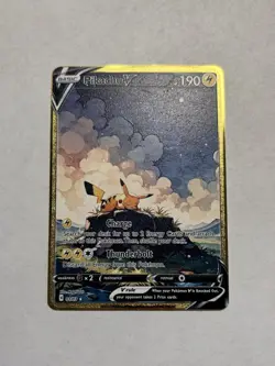 Pokemon Pikachu V Full Art 01/03 Gold Metal Card Collectible Gift/Display Mint - Image 1
