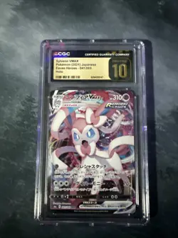 CGC 10 Pristine Sylveon VMAX Holo 041/069 Eevee Heroes Japanese Pokemon Card - Image 1