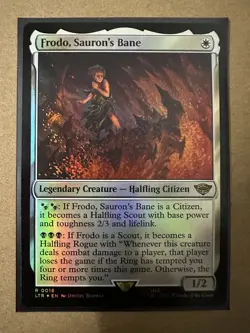 Frodo, Sauron's Bane FOIL RARE Lord of the Rings LTR MTG Magic Gathering NEW - Image 1