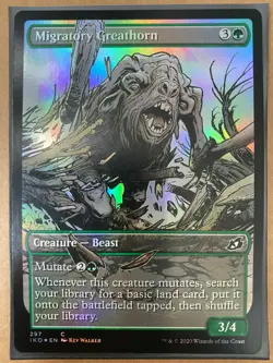 Migratory Greathorn FOIL SHOWCASE Ikoria Lair Behemoths Magic Gathering MTG NEW - Image 1