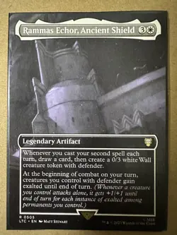 Rammas Echor, Ancient Shield BORDERLESS RARE Lord of the Rings LTC MTG Magic NEW - Image 1
