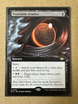 Insatiable Avarice EXTENDED RARE Outlaws of Thunder Junction OTJ MTG Magic NEW - Image 1