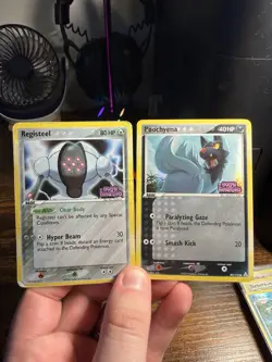 Pokemon Registeel 29/110 Poochyena 80/110 EX Holon Phantoms Reverse Holo Stamped - Image 1