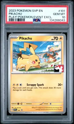 2023 POKEMON SVP EN-SV BLACK STAR PROMO #101 PIKACHU PSA 10 - Image 1