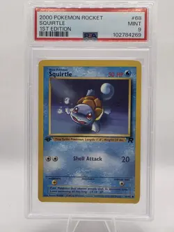 SQUIRTLE 1st EDITION 2000 Pokemon Team Rocket #68 PSA 9 - Image 1