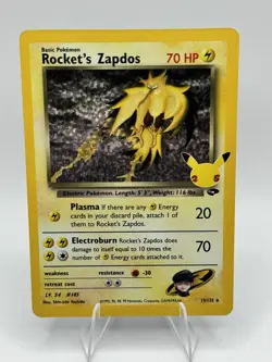 Pokemon TCG Rockets Zapdos Holo Classic Collection 15/132 Celebrations NM - Image 1